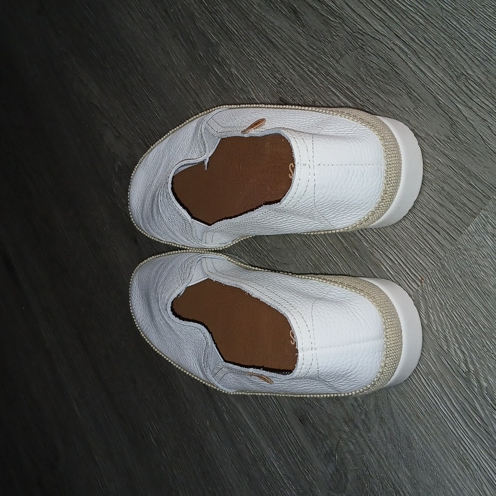 Verbenas Nuria White Leather Slip-On Espadrilles Casual Flats Loafer Sz 40 EUC - Picture 4 of 10